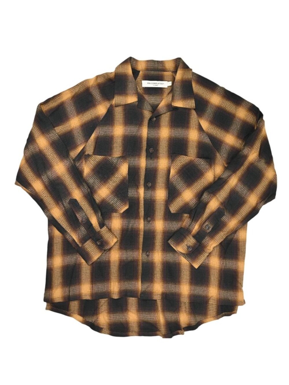 Mr. Completely Raglan Flannel Shirt in Gold Shadow Plaid